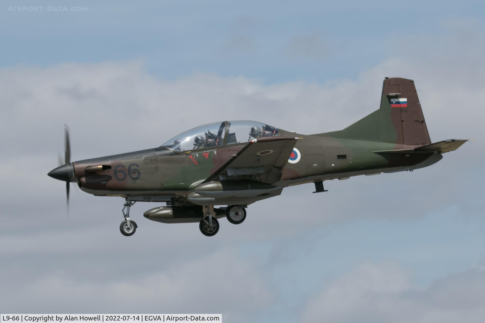 L9-66, Pilatus PC-9M Hudournik C/N 639, Arriving at RIAT 2022