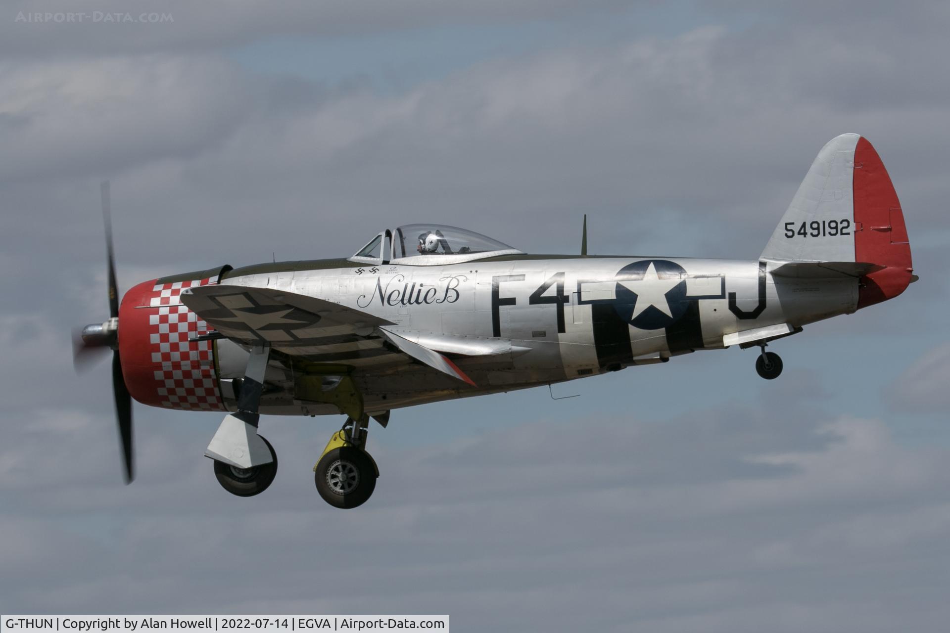 G-THUN, 1945 Republic P-47D Thunderbolt C/N 399-55731, Finals at RIAT 2022 for static display