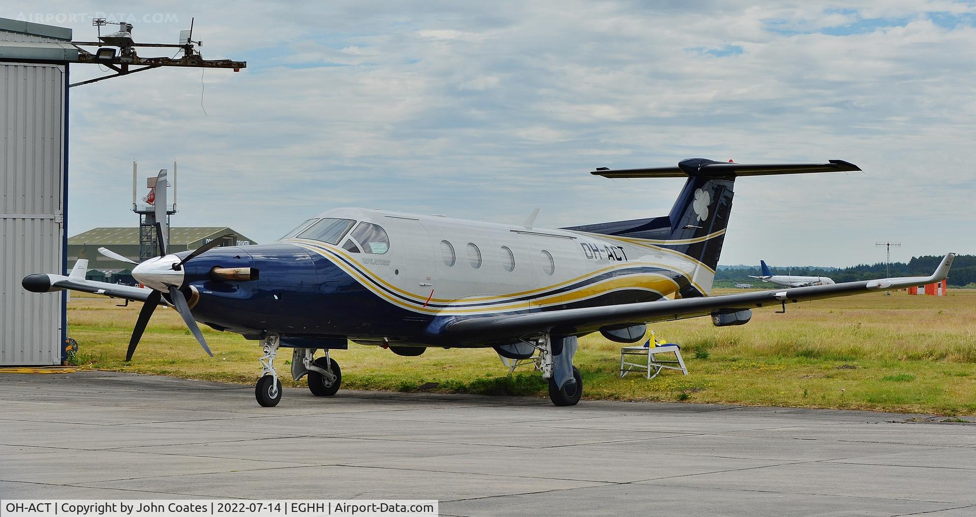 OH-ACT, 2001 Pilatus PC-12/45 C/N 406, Parked at Bournemouth Aviation Services