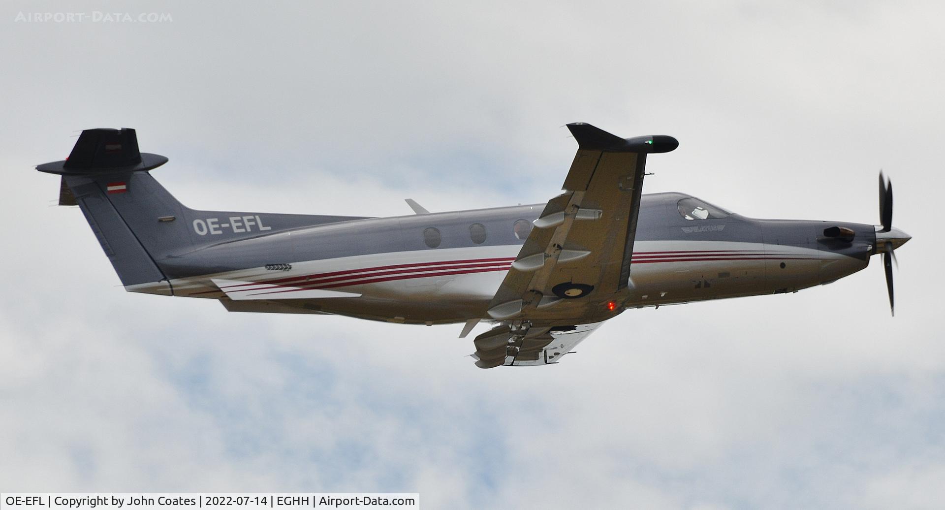 OE-EFL, 2012 Pilatus PC-12/47E C/N 1372, Departing from runway 26
