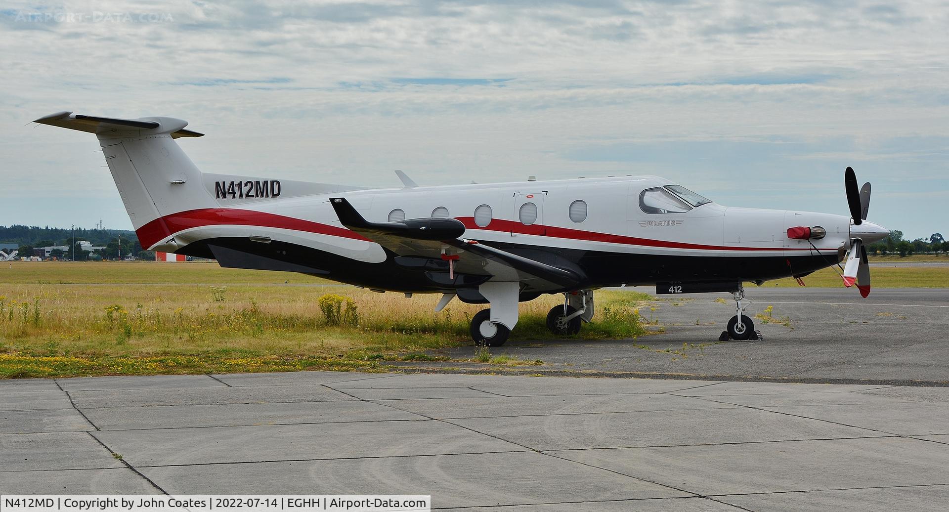 N412MD, 2001 Pilatus PC-12/45 C/N 412, Parked at BAS