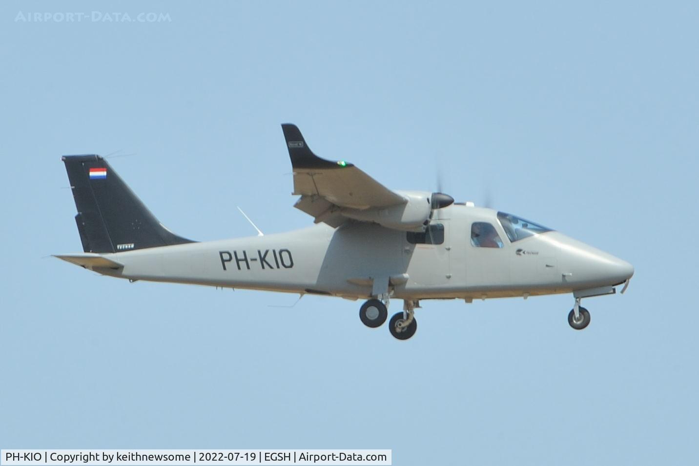 PH-KIO, Tecnam P2006T C/N 279, Arriving at Norwich from Blackpool.