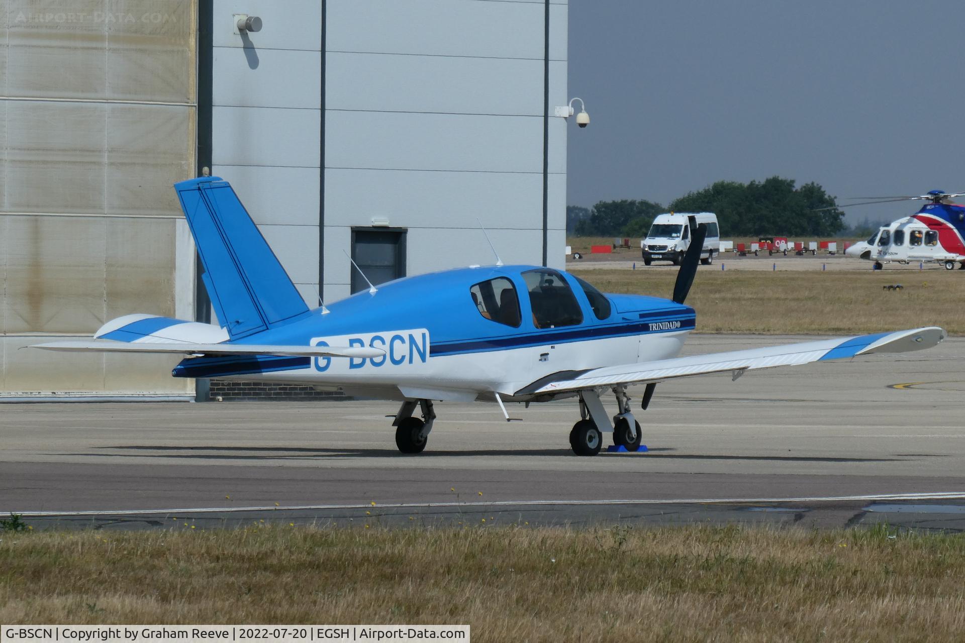 G-BSCN, 1990 Socata TB-20 Trinidad C/N 1070, Parked at Norwich.