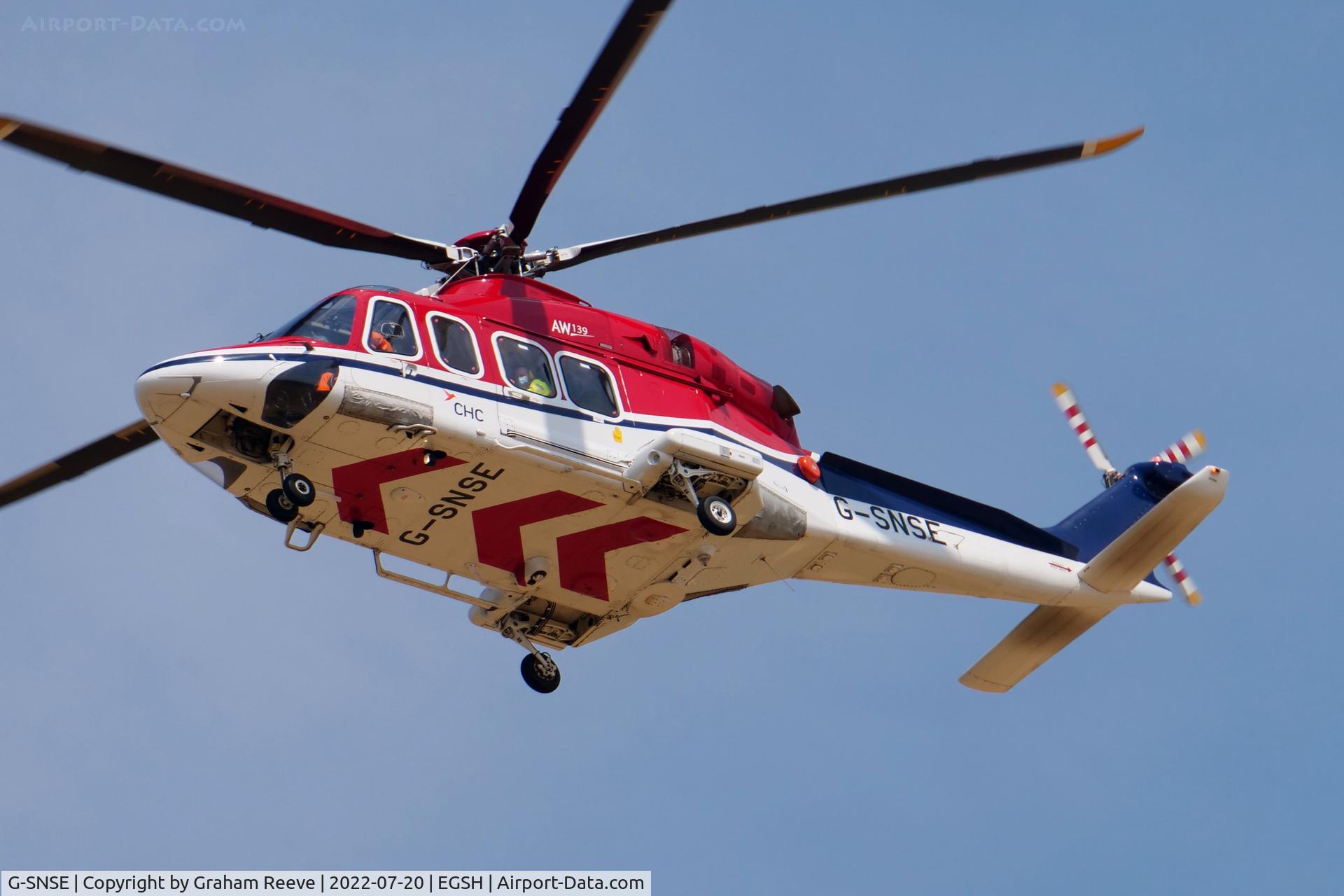 G-SNSE, 2014 AgustaWestland AW-139 C/N 31561, Landing at Norwich.