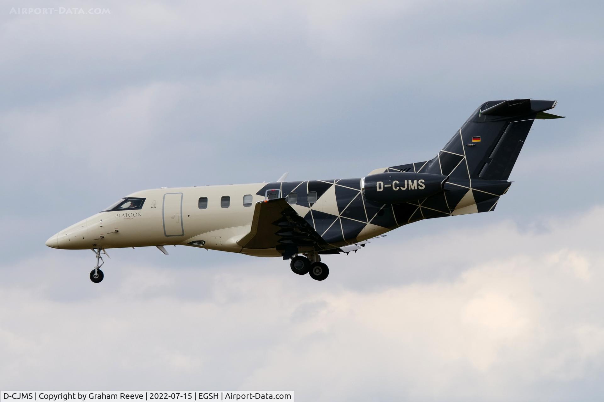 D-CJMS, 2021 Pilatus PC-24 C/N 261, Landing at Norwich.