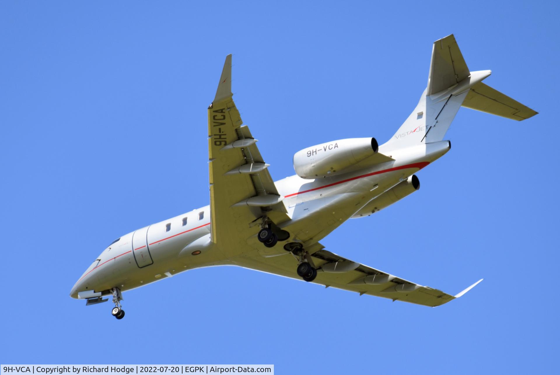 9H-VCA, 2014 Bombardier Challenger 350 (BD-100-1A10) C/N 20513, Doing circuits at Prestwick.