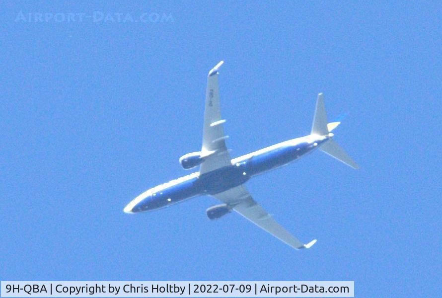 9H-QBA, 2017 Boeing 737-800 C/N 44802, Over Potters Bar, Herts de-registered as EI-GDD but still being operated by Ryanair