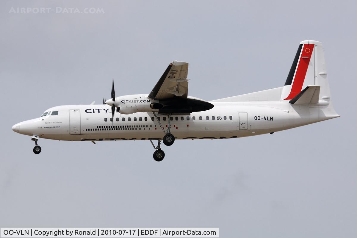 OO-VLN, 1989 Fokker 50 C/N 20145, at fra
