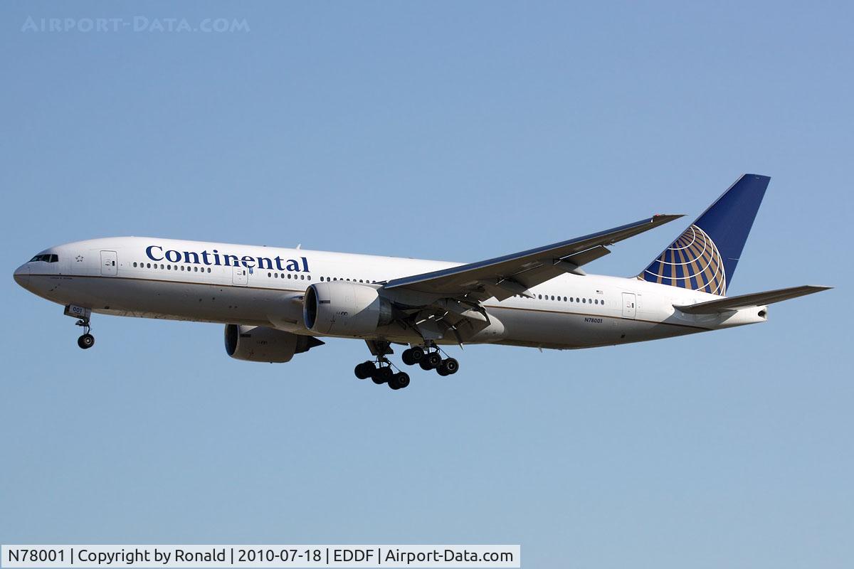 N78001, 1998 Boeing 777-224 C/N 27577, at fra