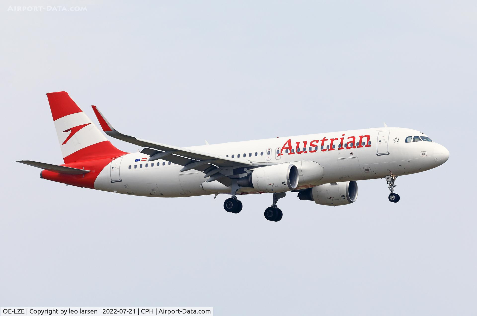 OE-LZE, 2013 Airbus A320-214 C/N 5754, Copenhagen 21.7.2022