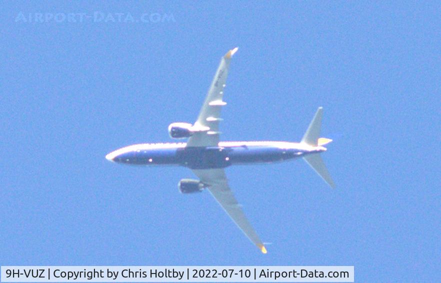 9H-VUZ, 2022 Boeing 737-8 MAX C/N 62339, Over Potters Bar, Herts