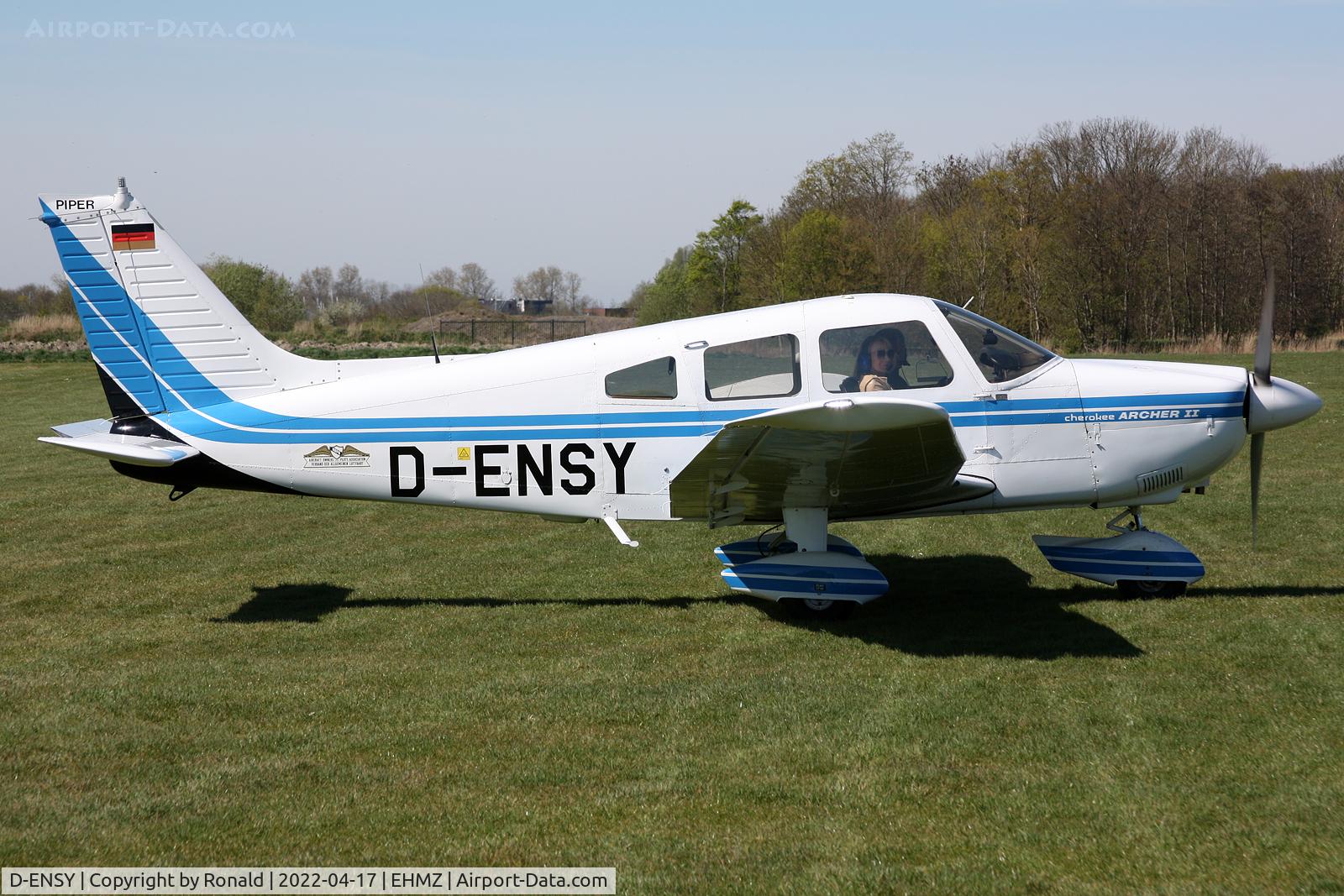 D-ENSY, 1977 Piper PA-28-181 Cherokee Archer II C/N 28-7790450, at ehmz