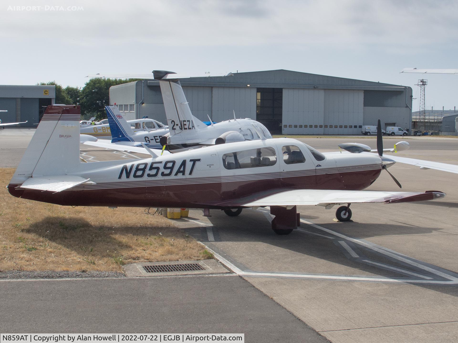 N859AT, Mooney M20M Bravo C/N 27-0311, On the west apron at Guernsey