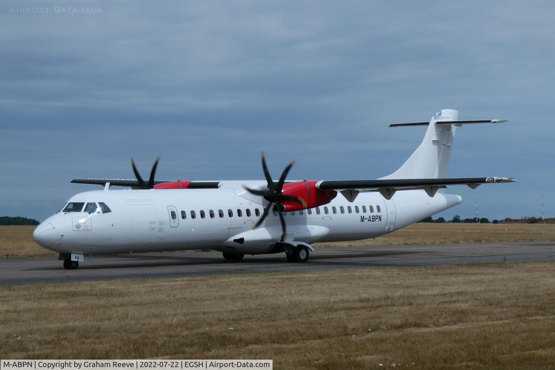 M-ABPN, 2014 ATR 72-600 (72-212A) C/N 1199, Departing from Norwich.