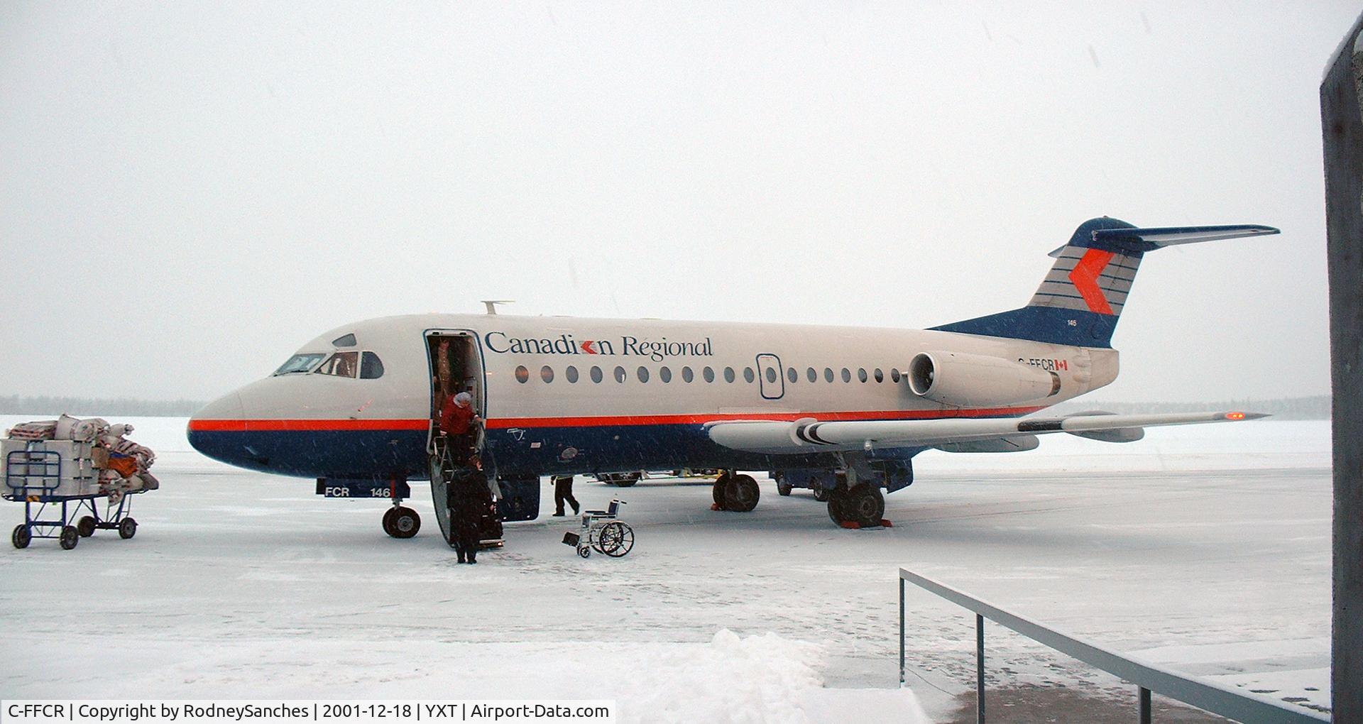 C-FFCR, 1976 Fokker F.28-1000 Fellowship C/N 11095, Snowy landing