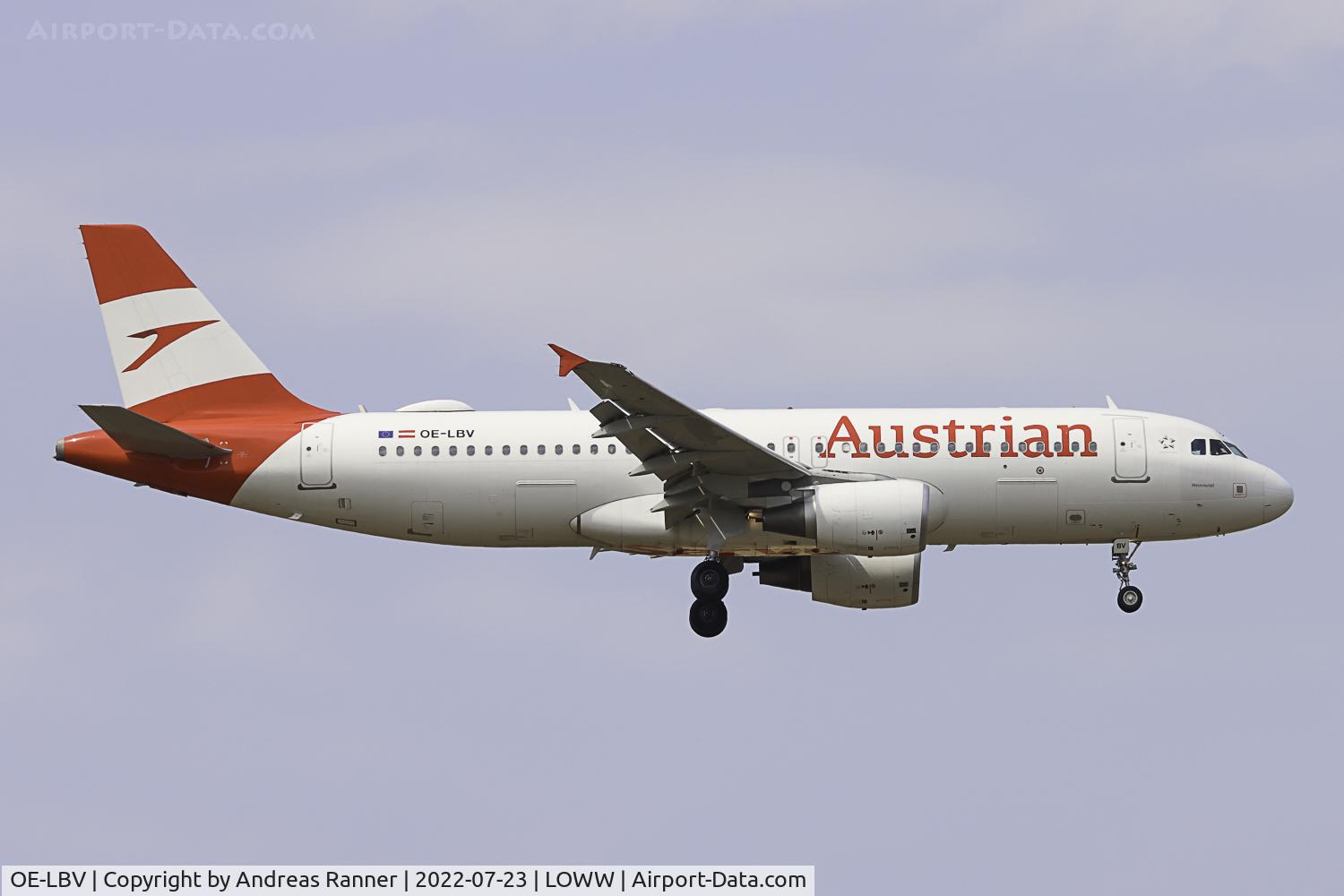 OE-LBV, 2000 Airbus A320-214 C/N 1385, Austrian Airlines A320