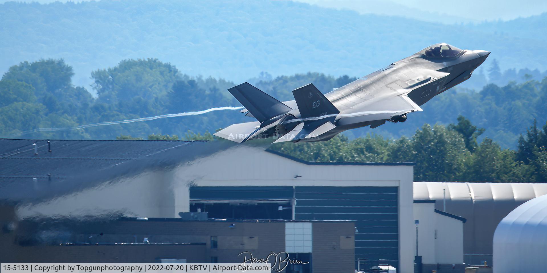15-5133, 2015 Lockheed Martin F-35A Lightning II C/N AF-124, DIRTY Flight of 2 departs to play with the 104th FW's F-15s