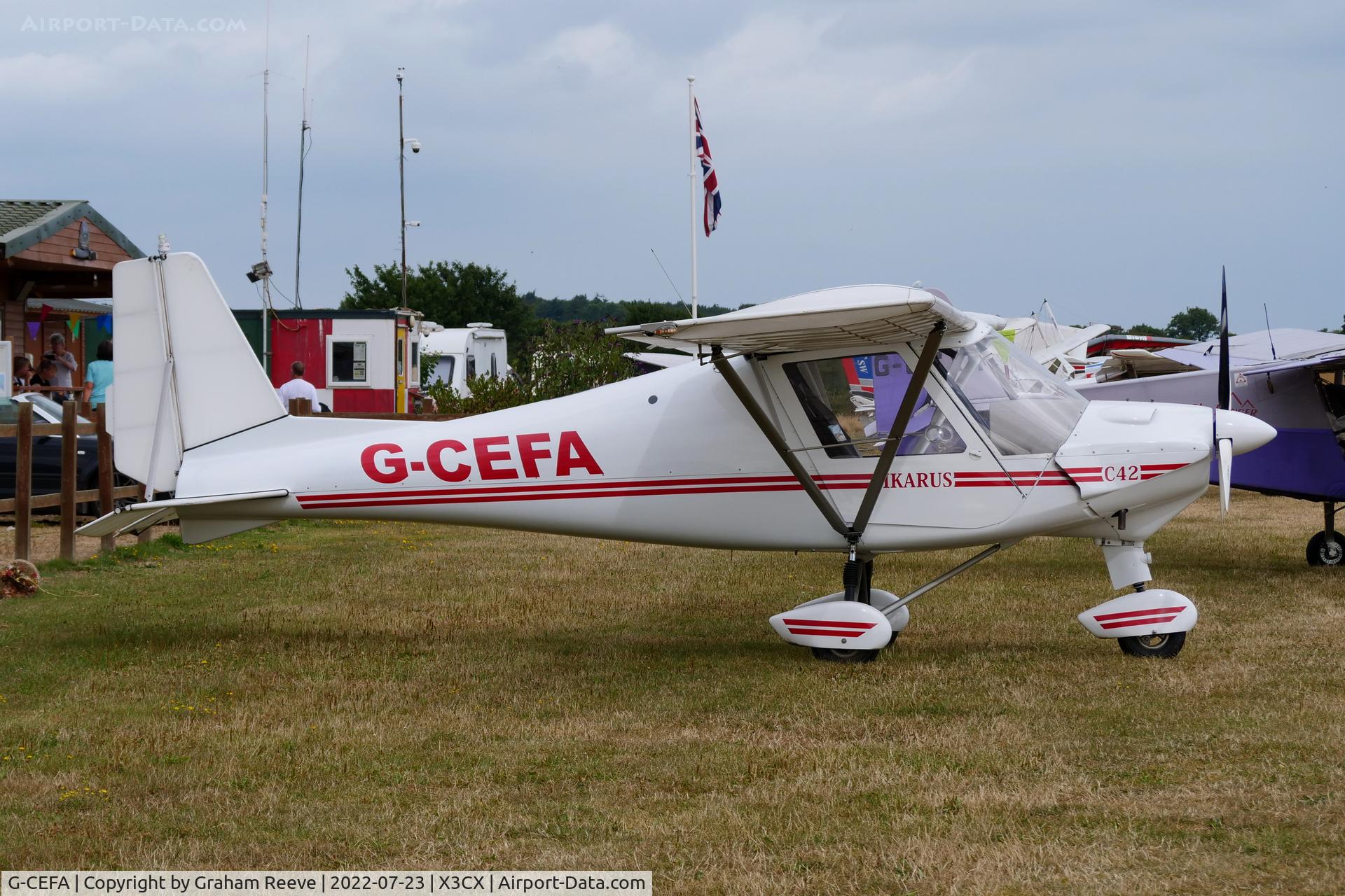 G-CEFA, 2007 Comco Ikarus C42 FB UK C/N PFA 322-14570, Parked at Northrepps.