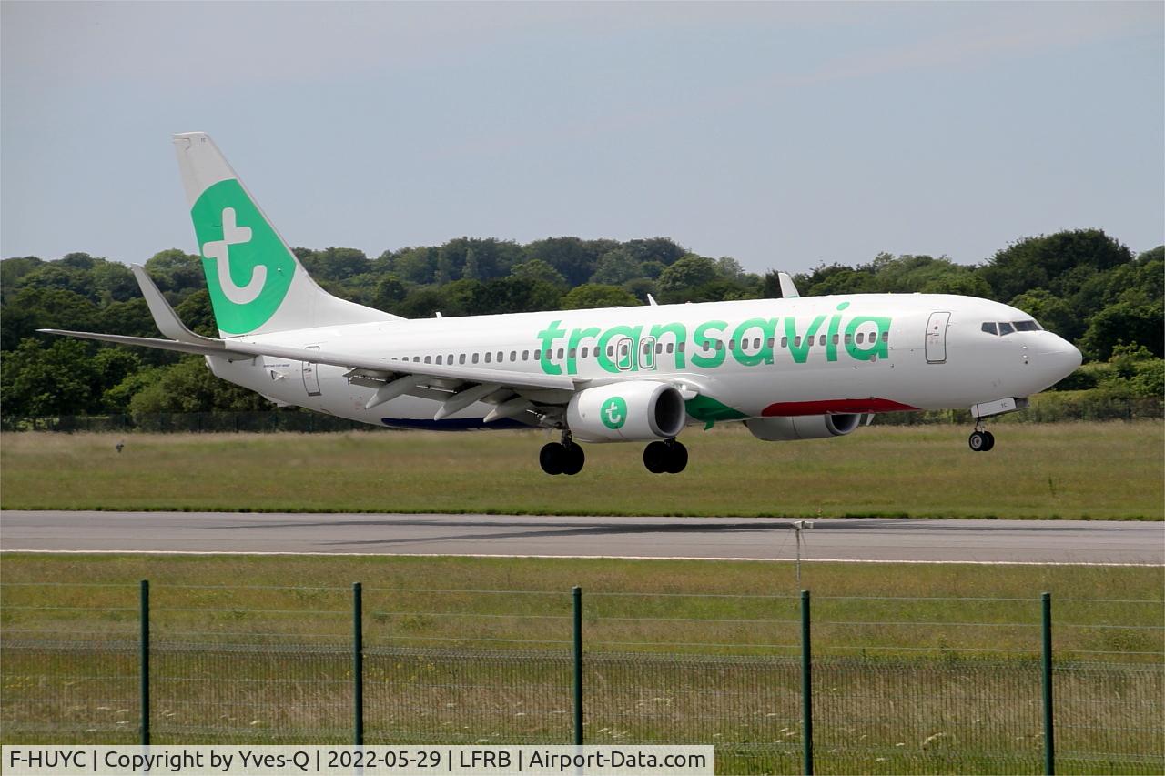 F-HUYC, 2017 Boeing 737-8JP C/N 42086, Boeing 737-8JP Landing rwy 07R, Brest-Bretagne airport (LFRB-BES)