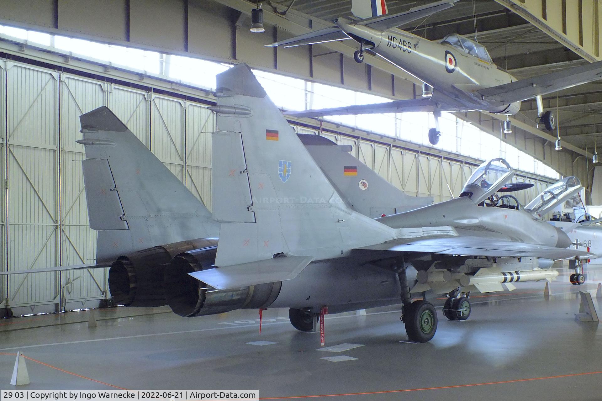 29 03, 1988 Mikoyan-Gurevich MiG-29G C/N 2960525110, Mikoyan i Gurevich MiG-29G FULCRUM at the MHM Berlin-Gatow (aka Luftwaffenmuseum, German Air Force Museum)