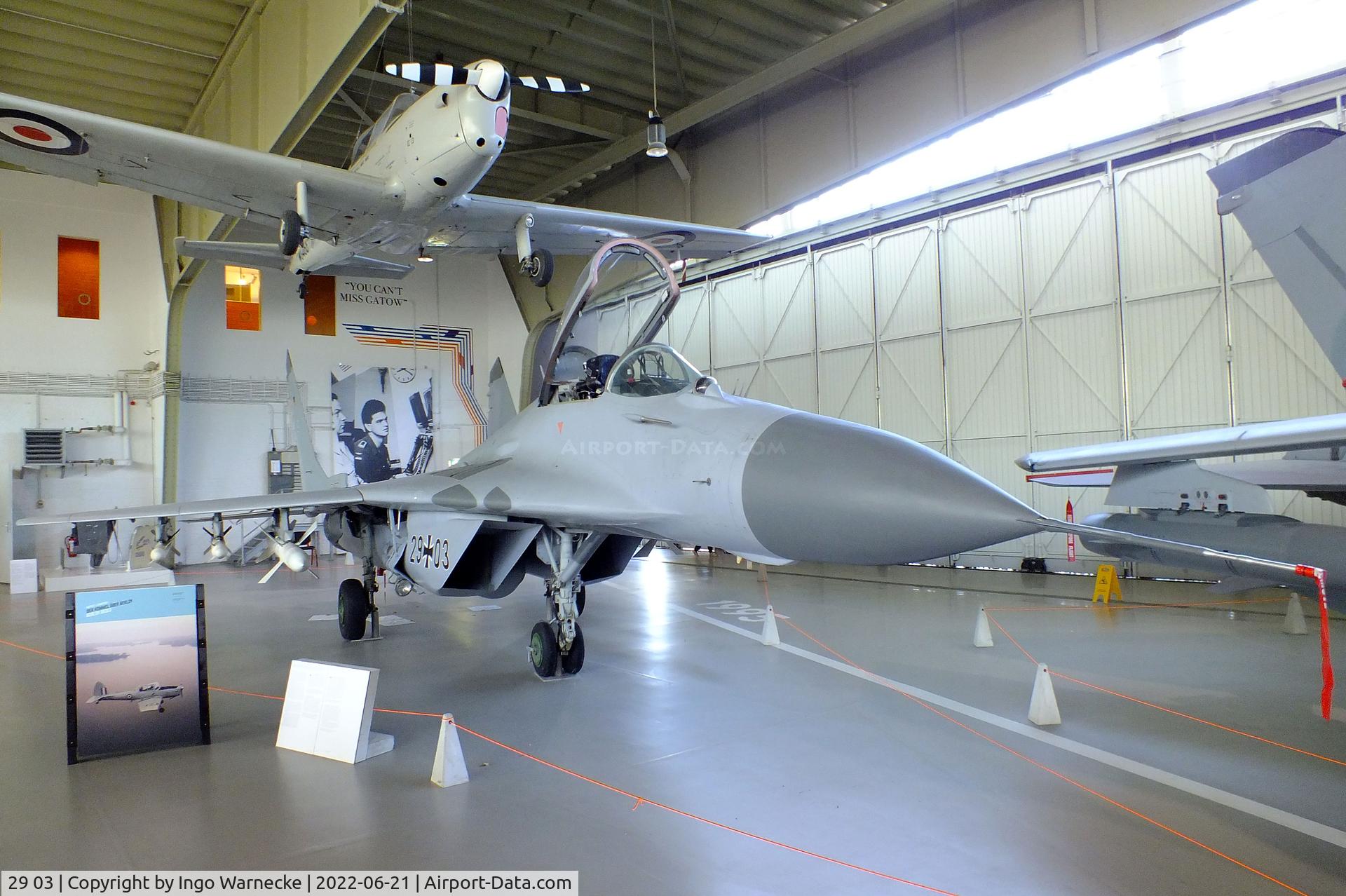 29 03, 1988 Mikoyan-Gurevich MiG-29G C/N 2960525110, Mikoyan i Gurevich MiG-29G FULCRUM at the MHM Berlin-Gatow (aka Luftwaffenmuseum, German Air Force Museum)
