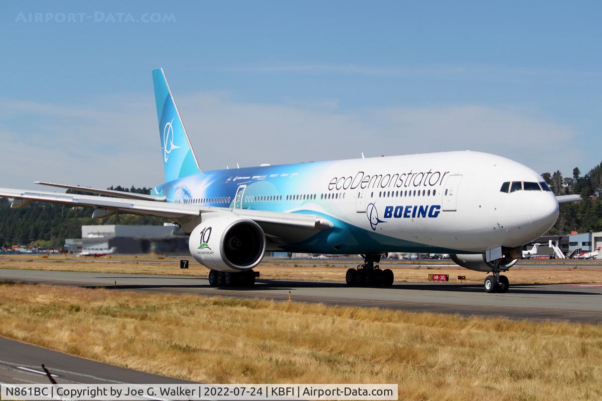 N861BC, 2002 Boeing 777-212/ER C/N 32336, Latest 777 ECODemonstrator. Wears special livery celebrating the 10 year anniversary of the ECODemonstrator program.