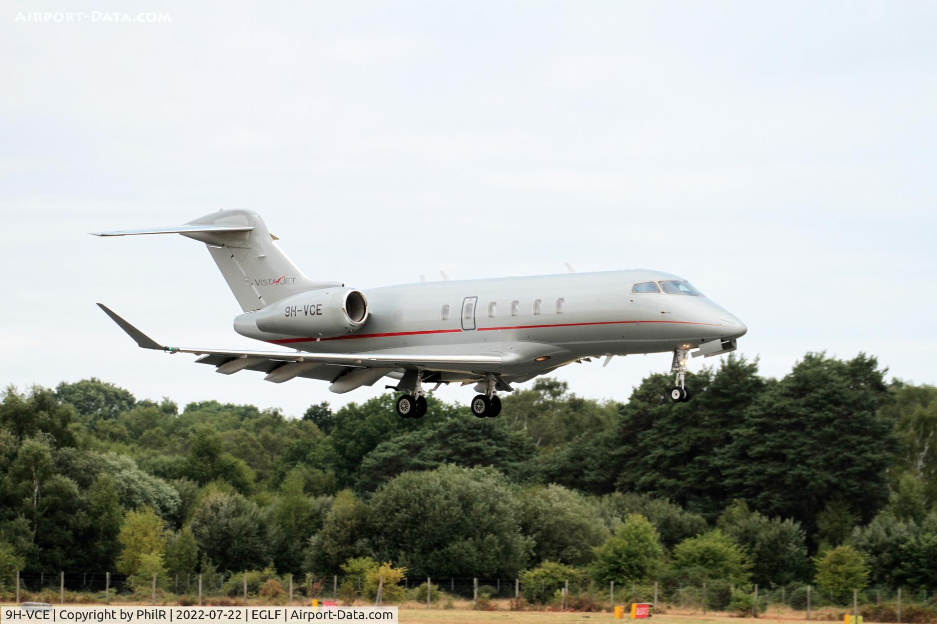 9H-VCE, 2014 Bombardier Challenger 350 (BD-100-1A10) C/N 20540, Morning arrival at Farnborough