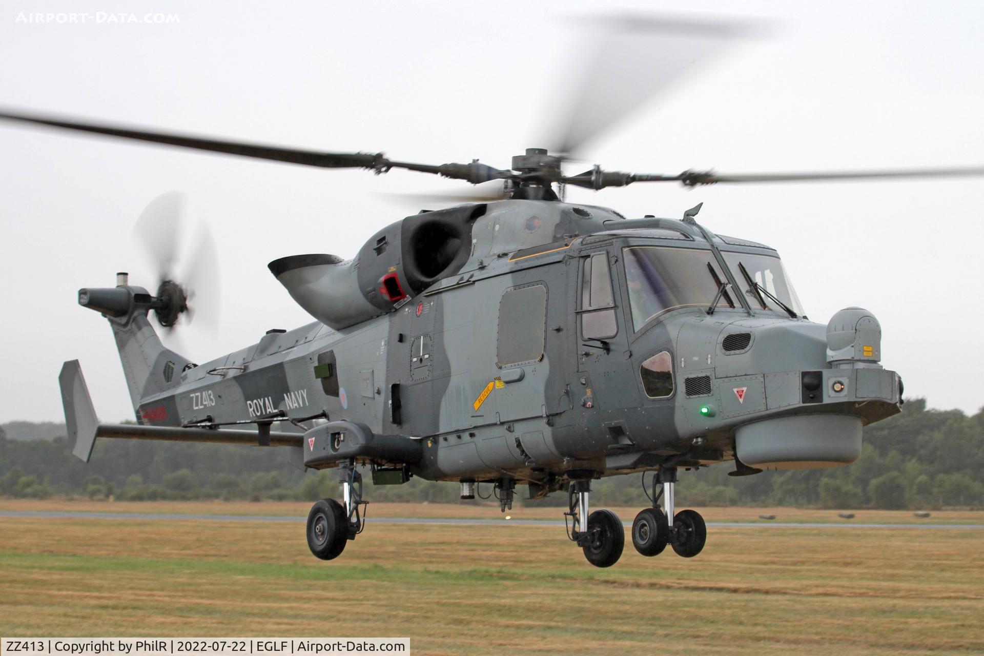 ZZ413, AgustaWestland AW-159 Wildcat HMA.2 C/N 483, Black Cat solo display airframe
