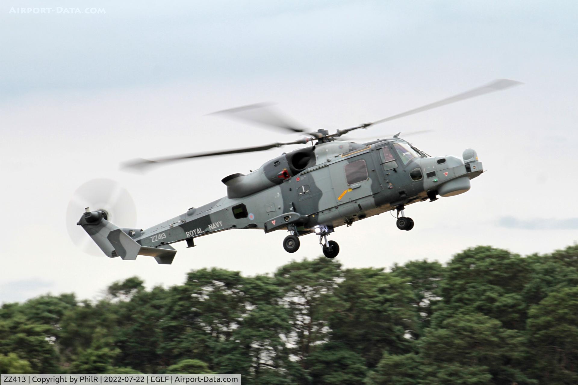 ZZ413, AgustaWestland AW-159 Wildcat HMA.2 C/N 483, Black Cats solo display airframe for the airshow