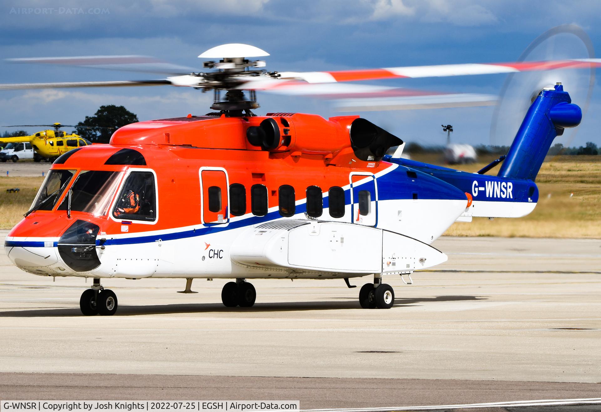 G-WNSR, 2014 Sikorsky S-92A C/N 920250, Arriving at Norwich.