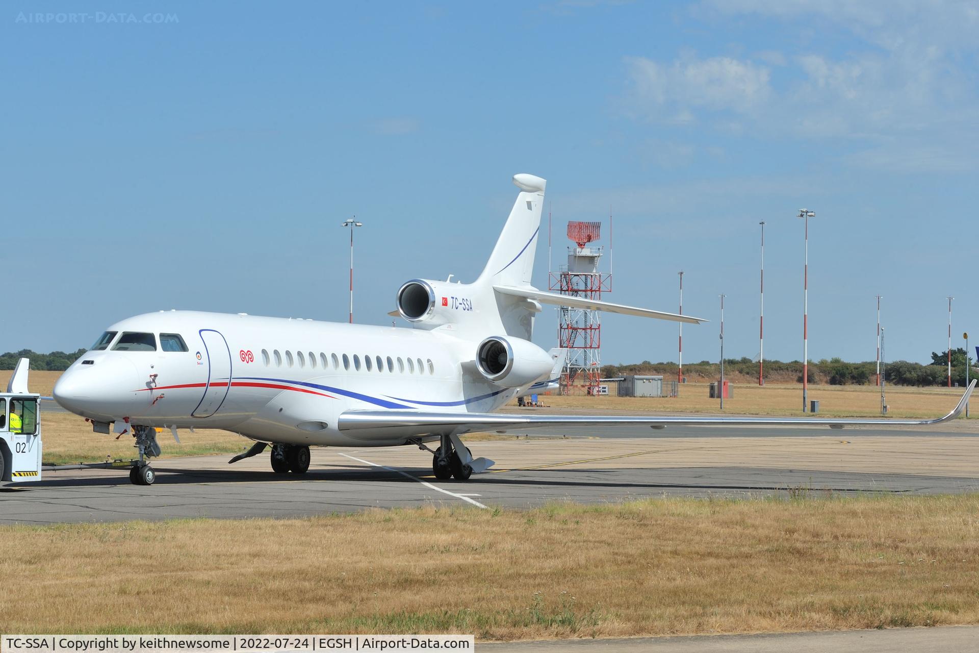 TC-SSA, Dassault Falcon 8X C/N 485, Towed from engine test facility.