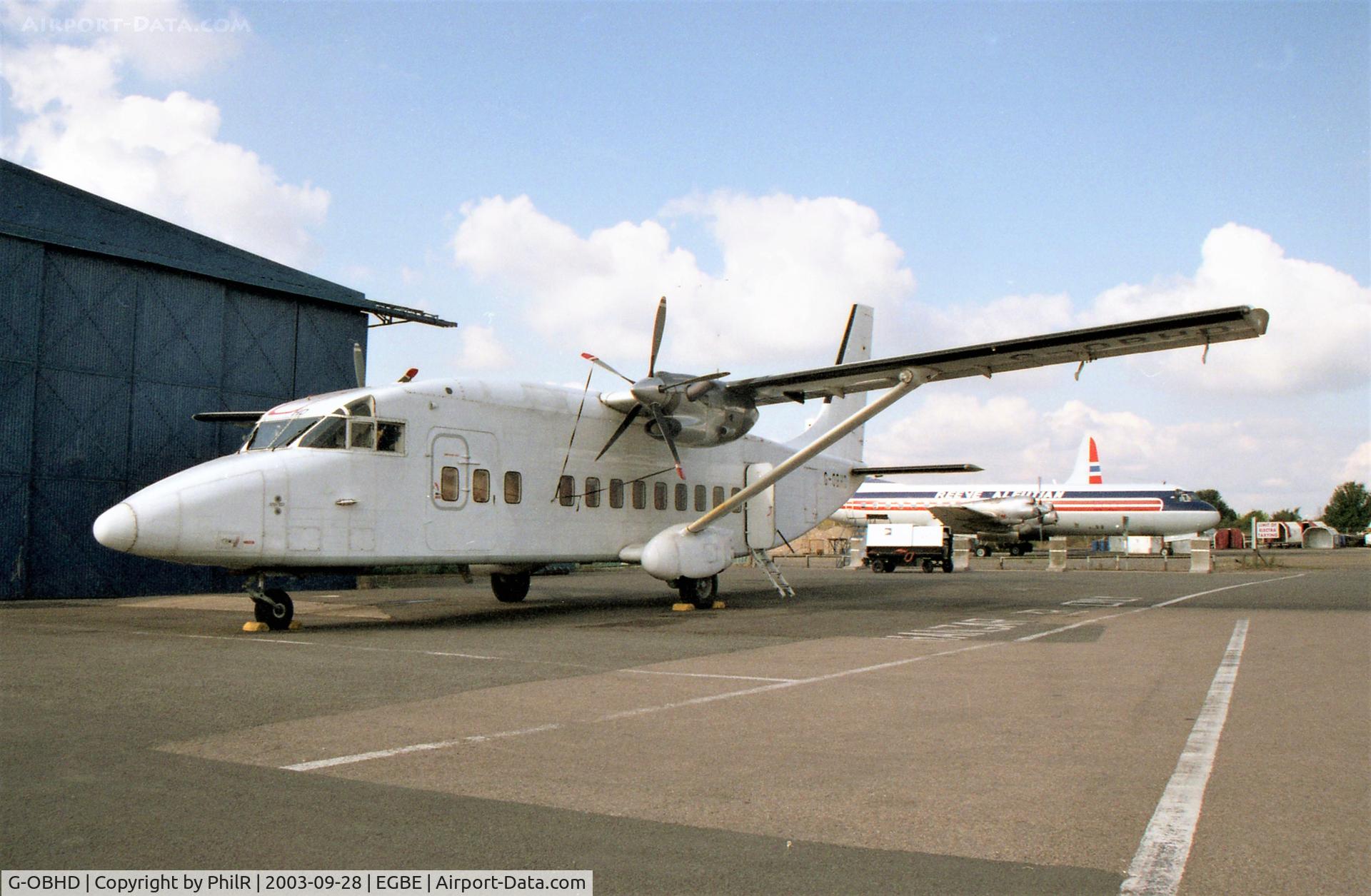 G-OBHD, 1987 Short 360-100 C/N SH.3714, Parked on Air Atlantique ramp at Baginton