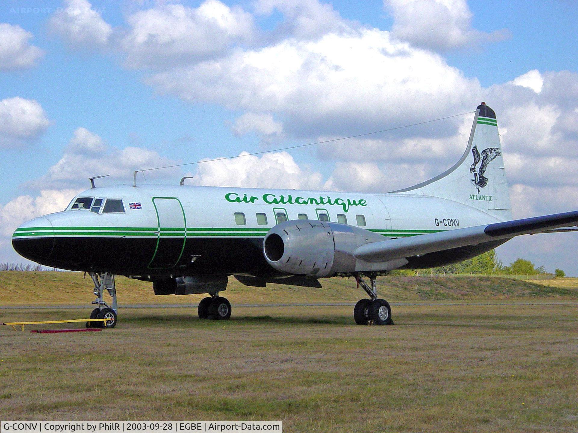 G-CONV, 1957 Convair 440 Metropolitan C/N 484, Having failed its CAA approval of type test for the British register this airframe was left to languish and the type not taken into the fleet. Now resides in Scotland I believe.
