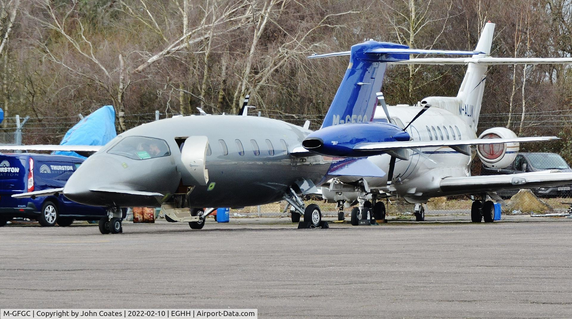 M-GFGC, 2012 Piaggio P-180 Avanti II C/N 1231, Parked at Thurston Aviation