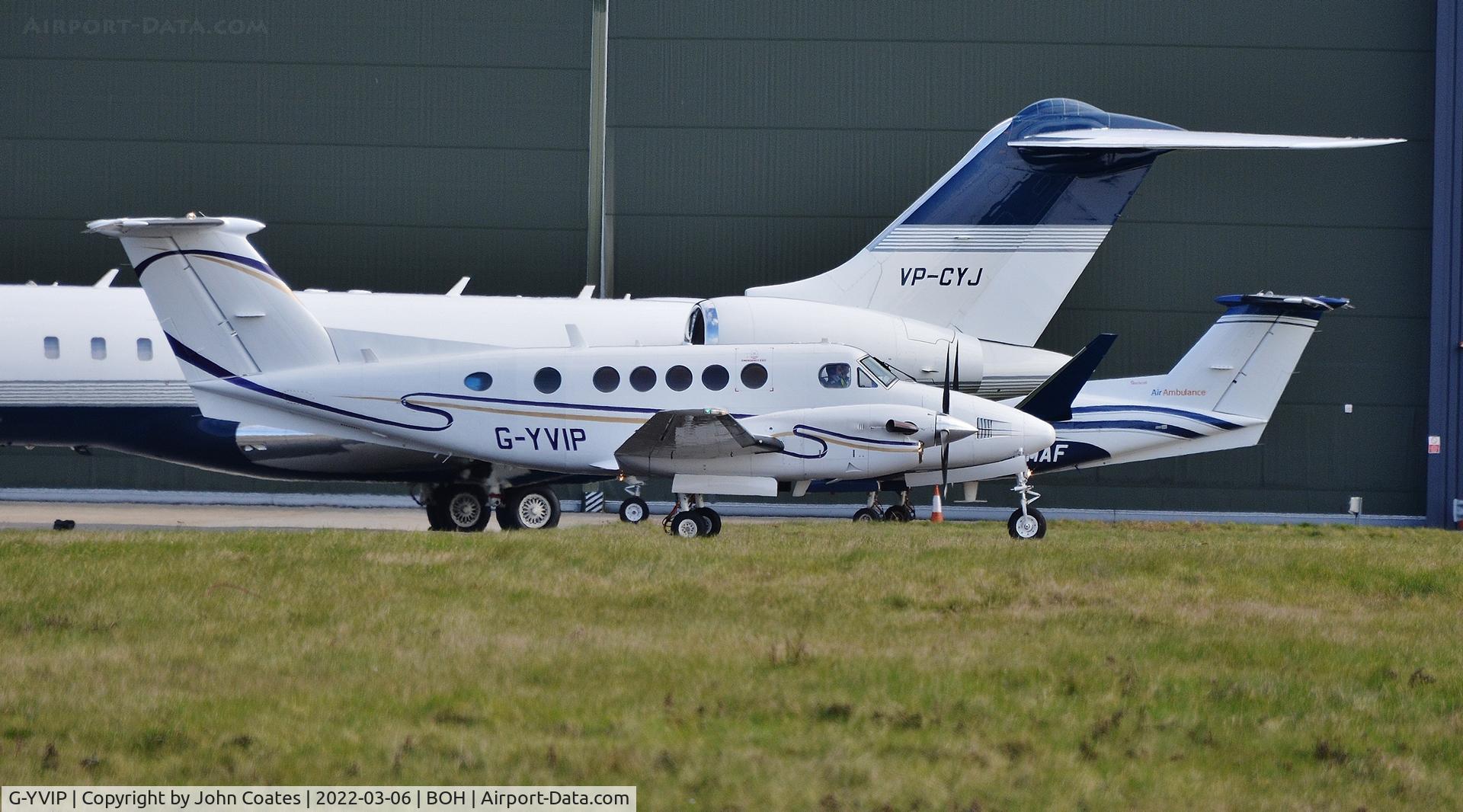 G-YVIP, 1988 Beech B200 King Air C/N BB-1306, Departing Gama Aviation