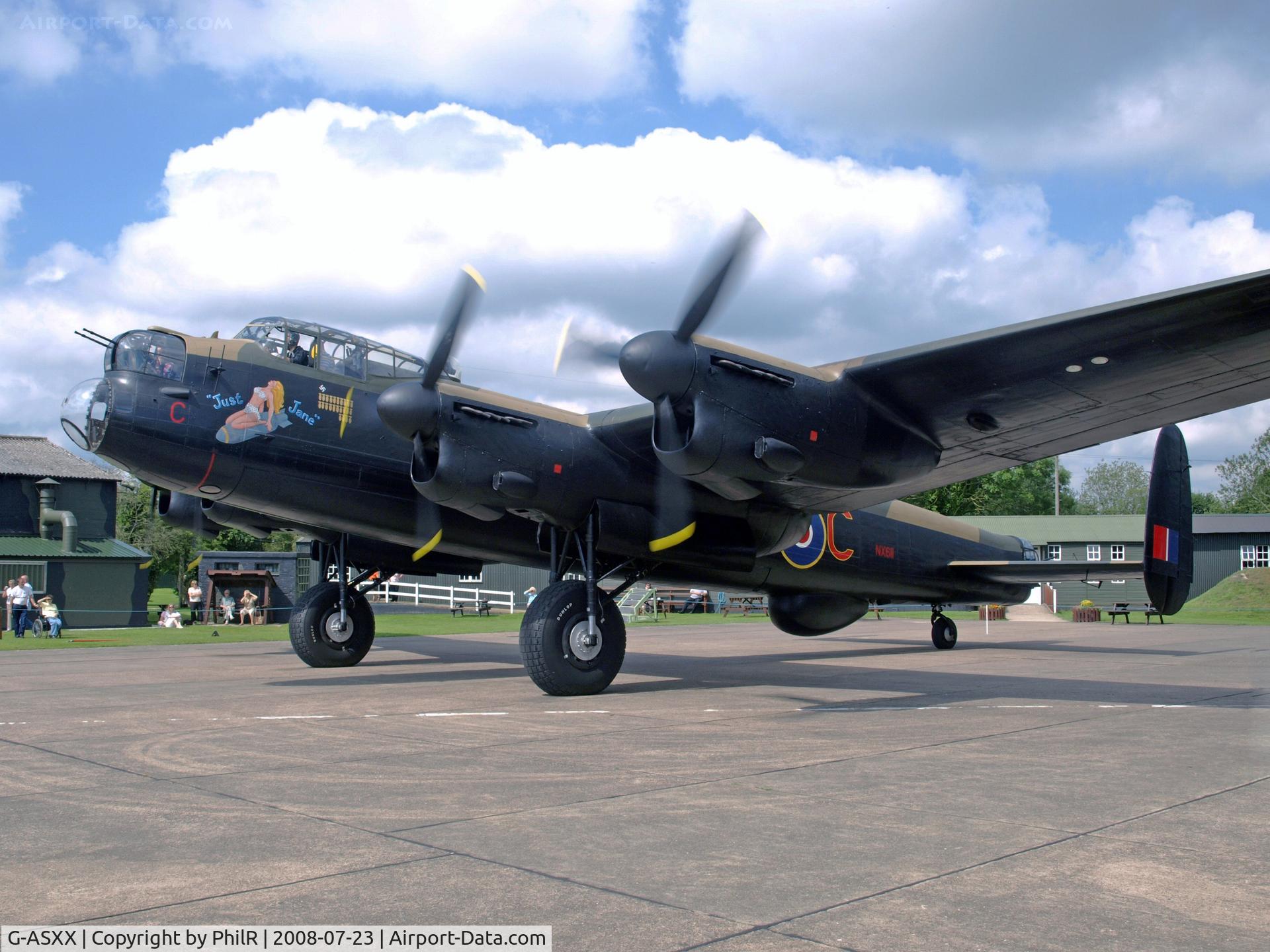 G-ASXX, 1945 Avro 683 Lancaster B7 C/N Not found NX611, Preserved Avro Lancaster 'Just Jane' at East Kirkby. In a taxyable condition but intended to return to flight.