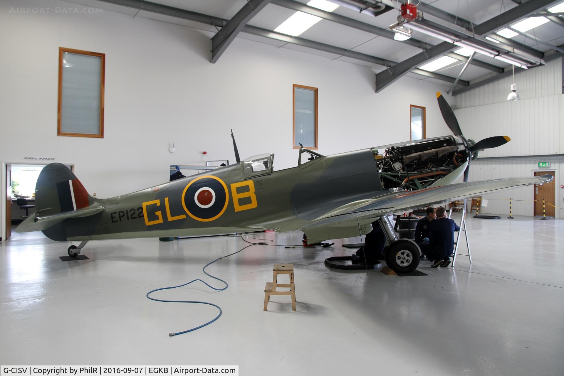 G-CISV, 1942 Supermarine 349 Spitfire Vb C/N CBAF.2405, Spitfire Vb inside the Heritage Hangar at Biggin Hill