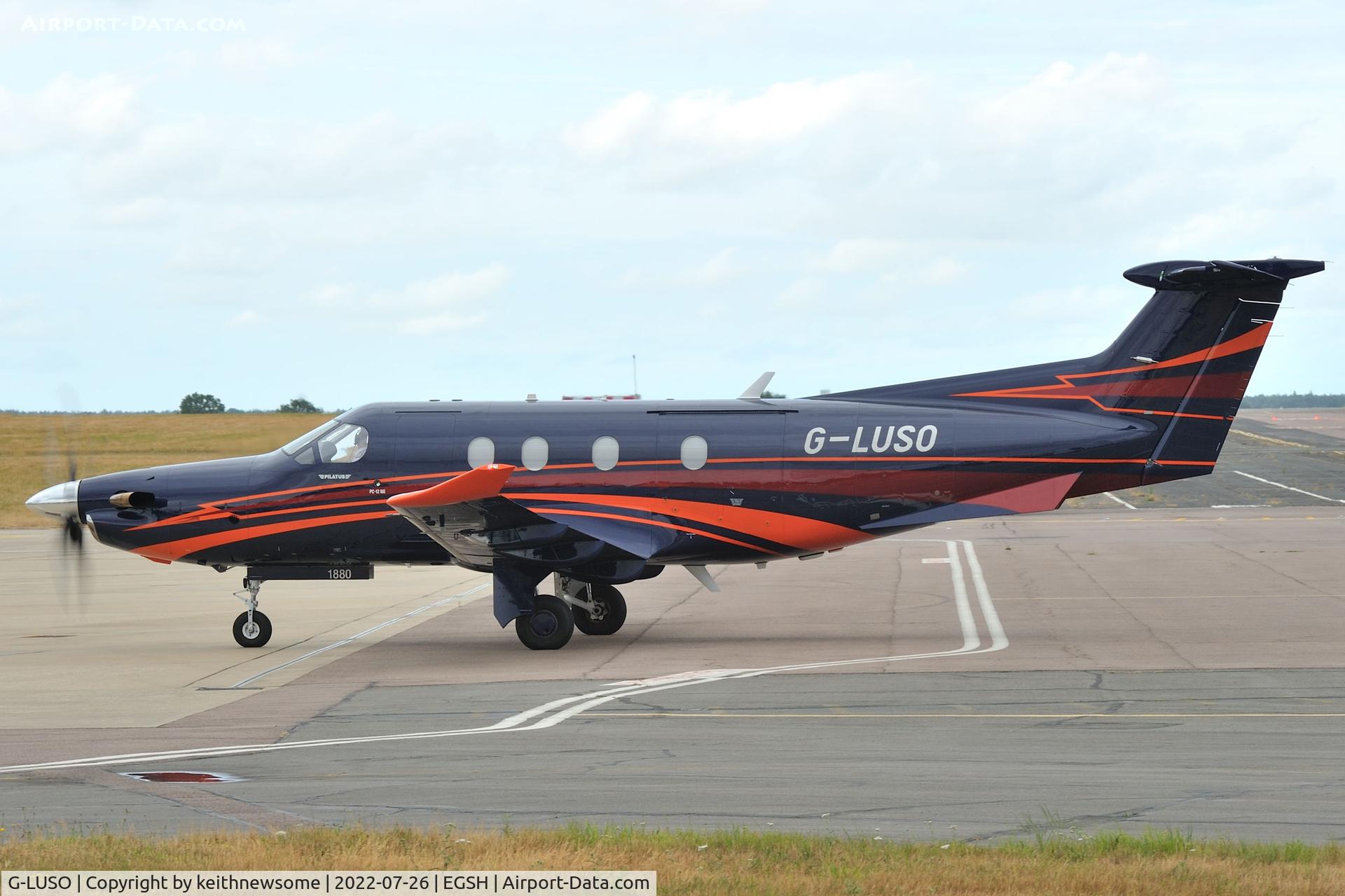 G-LUSO, 2019 Pilatus PC-12/47E C/N 1880, Arriving at Norwich.