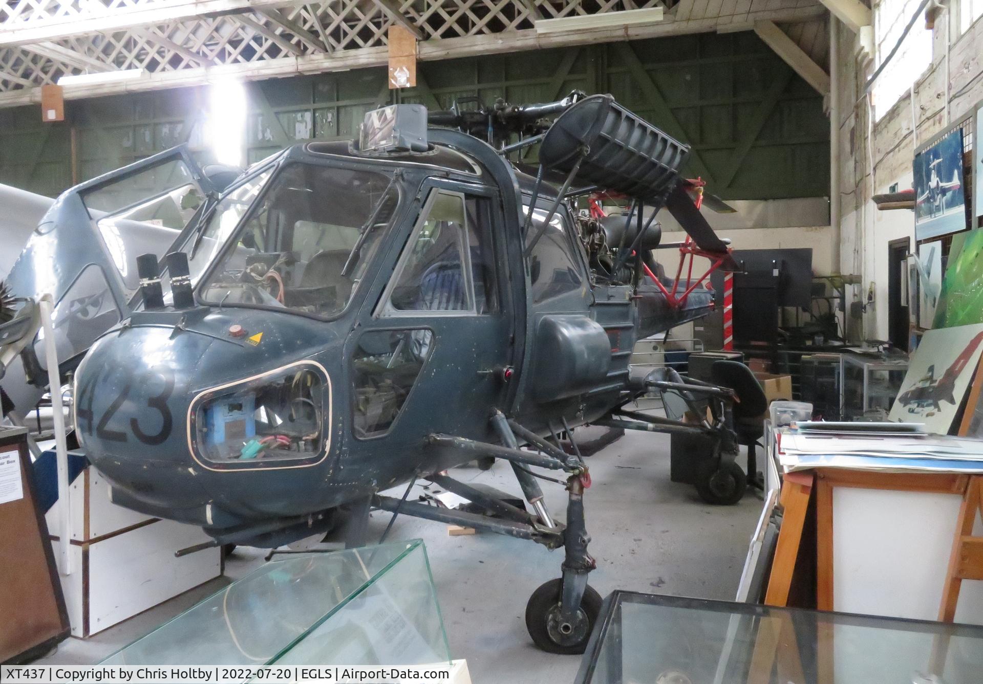 XT437, 1965 Westland Wasp HAS.1 C/N F9607, On display at BADC Old Sarum Wilts.