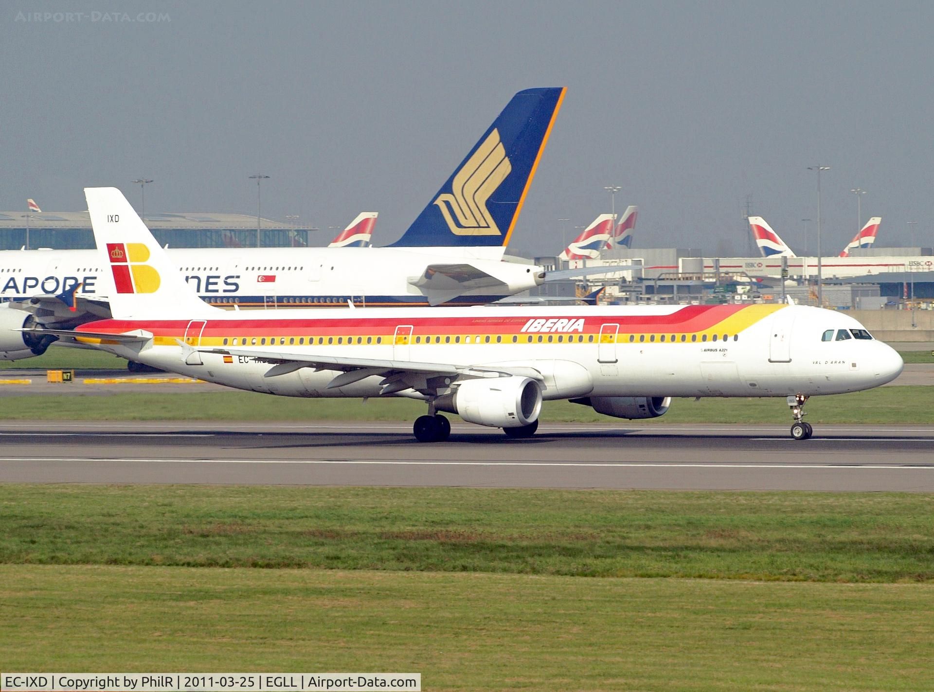 EC-IXD, 2004 Airbus A321-211 C/N 2220, Takeing off 27R at LHR