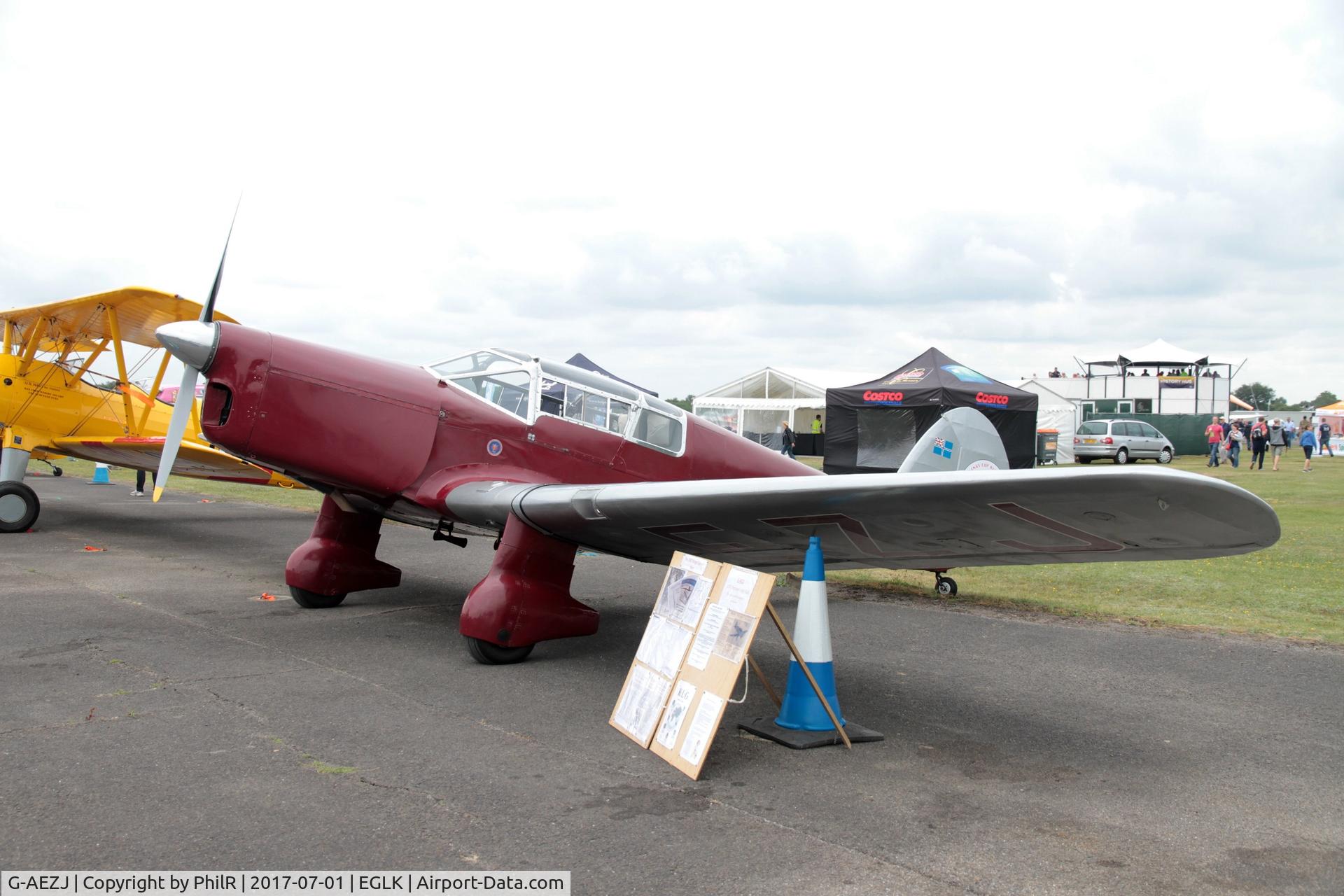 G-AEZJ, 1937 Percival P-10 Vega Gull C/N K.65, Attended the Blackbushe 75th Anniversary dislay in 2017.