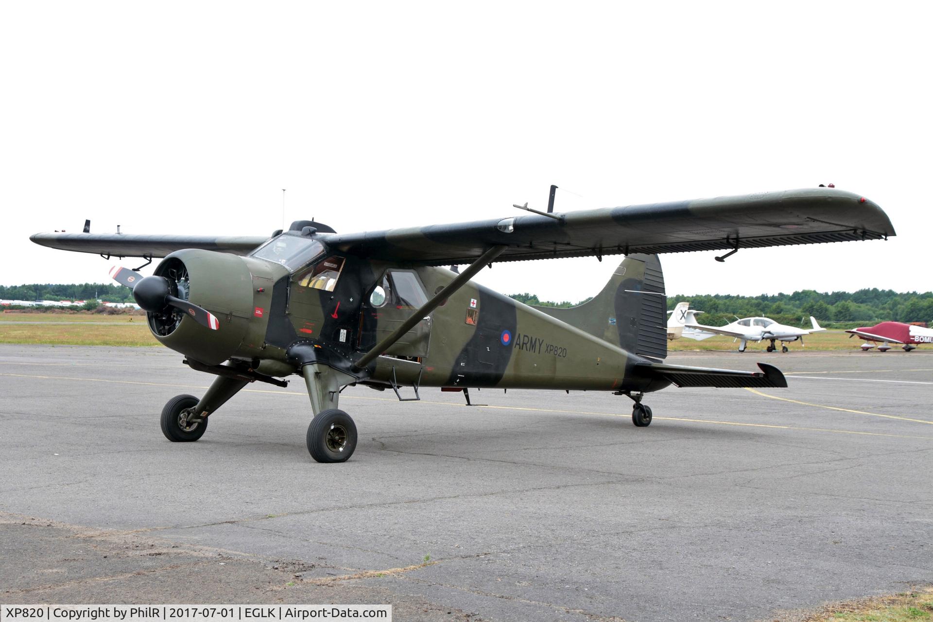 XP820, 1961 De Havilland Canada DHC-2 Beaver AL.1 C/N 1483, Part of the Army Air Corps Historic Flight team at Blackbushe 75 in 2017,