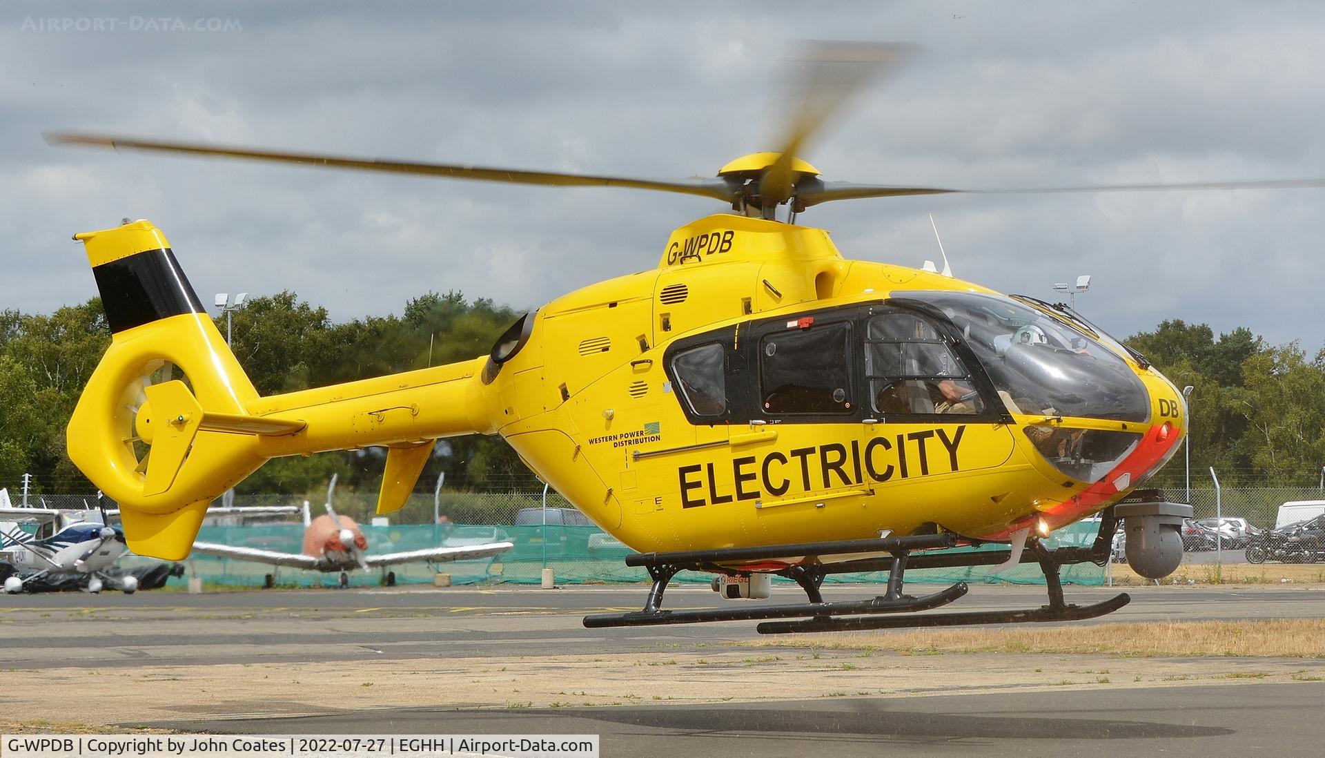 G-WPDB, 1999 Eurocopter EC-135P-1 C/N 0112, Lifting off to depart