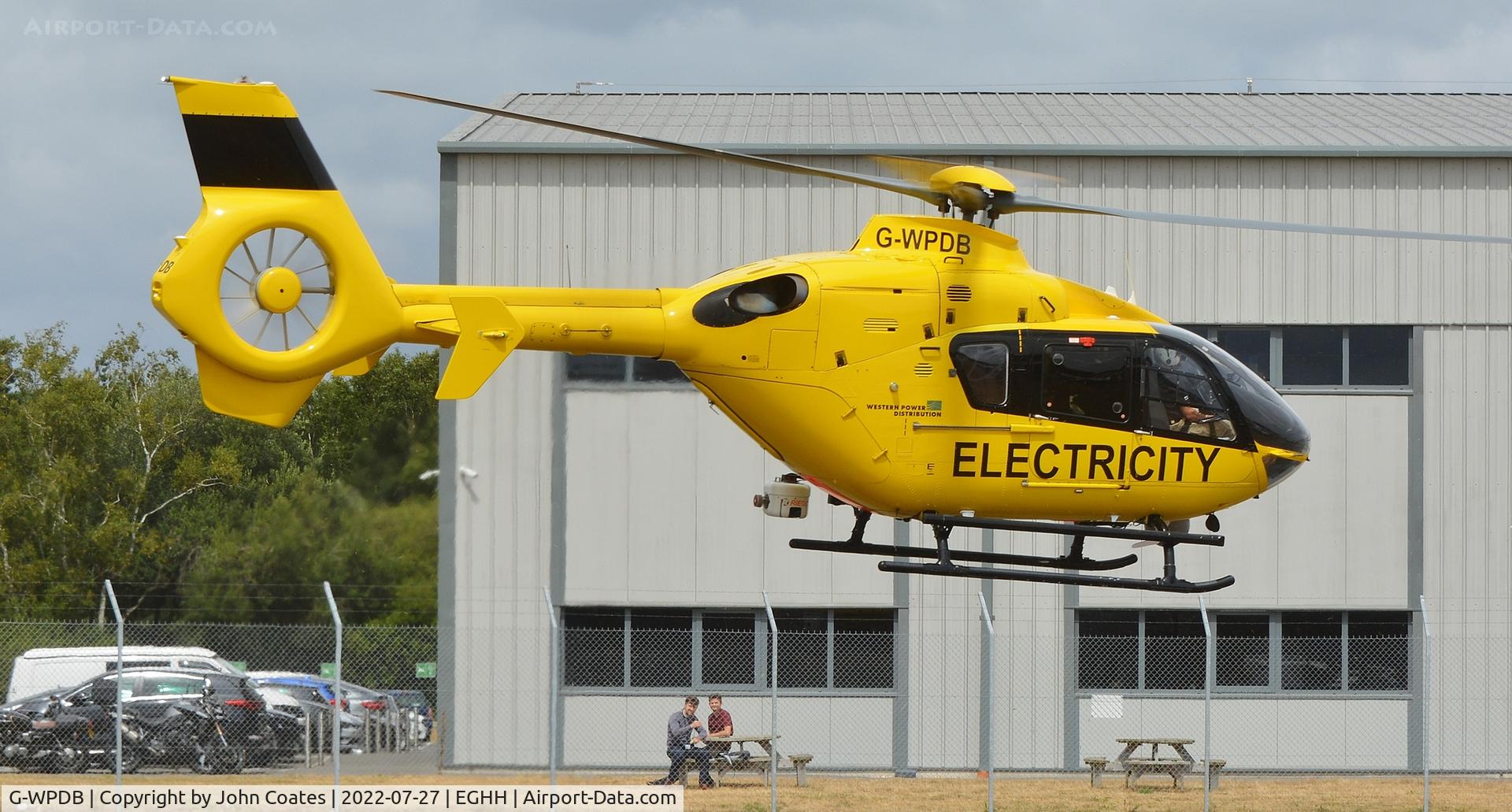 G-WPDB, 1999 Eurocopter EC-135P-1 C/N 0112, Departing after short visit