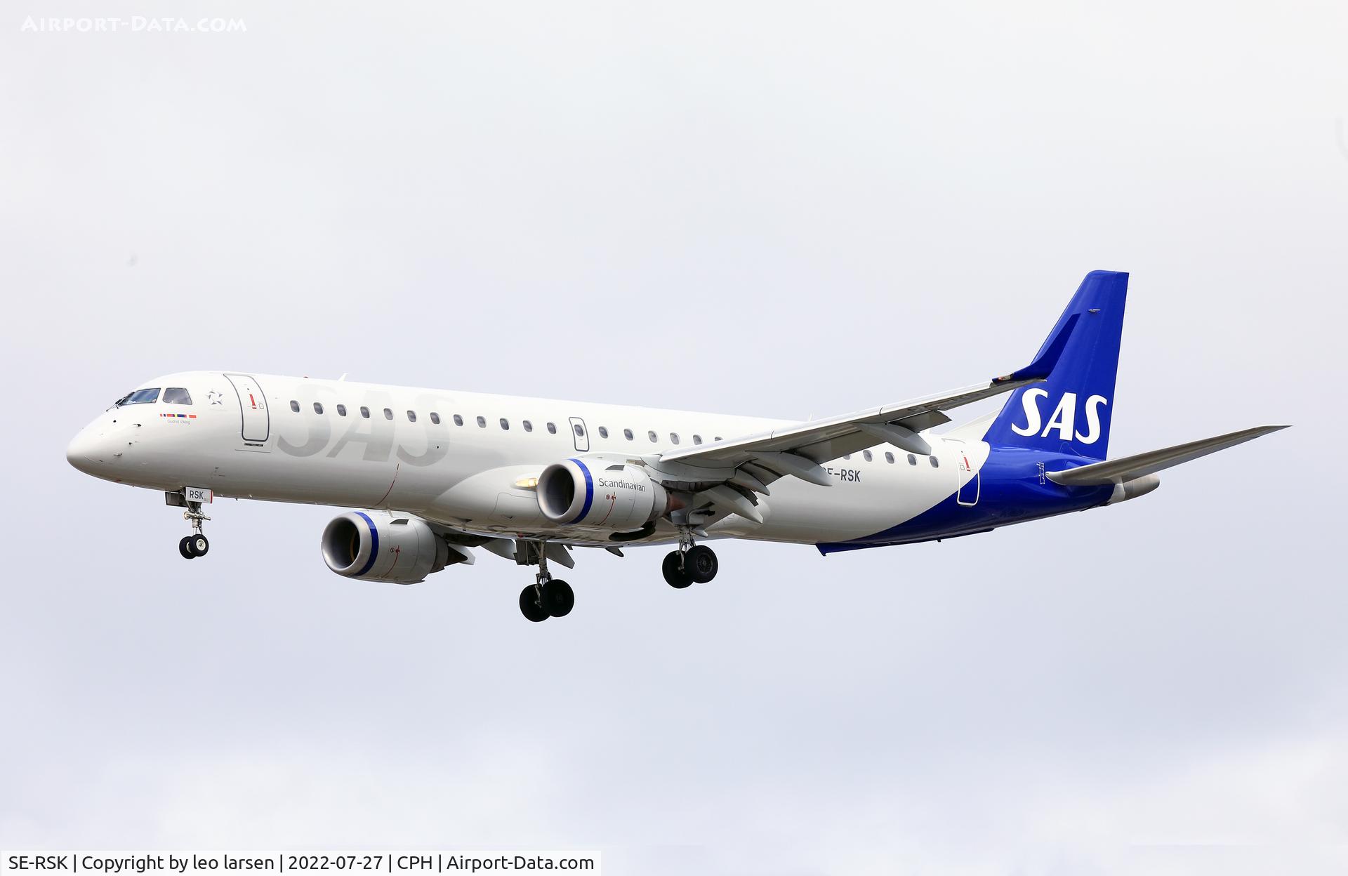 SE-RSK, 2007 Embraer 195LR (ERJ-190-200LR) C/N 19000120, Copenhagen 27.7.2022