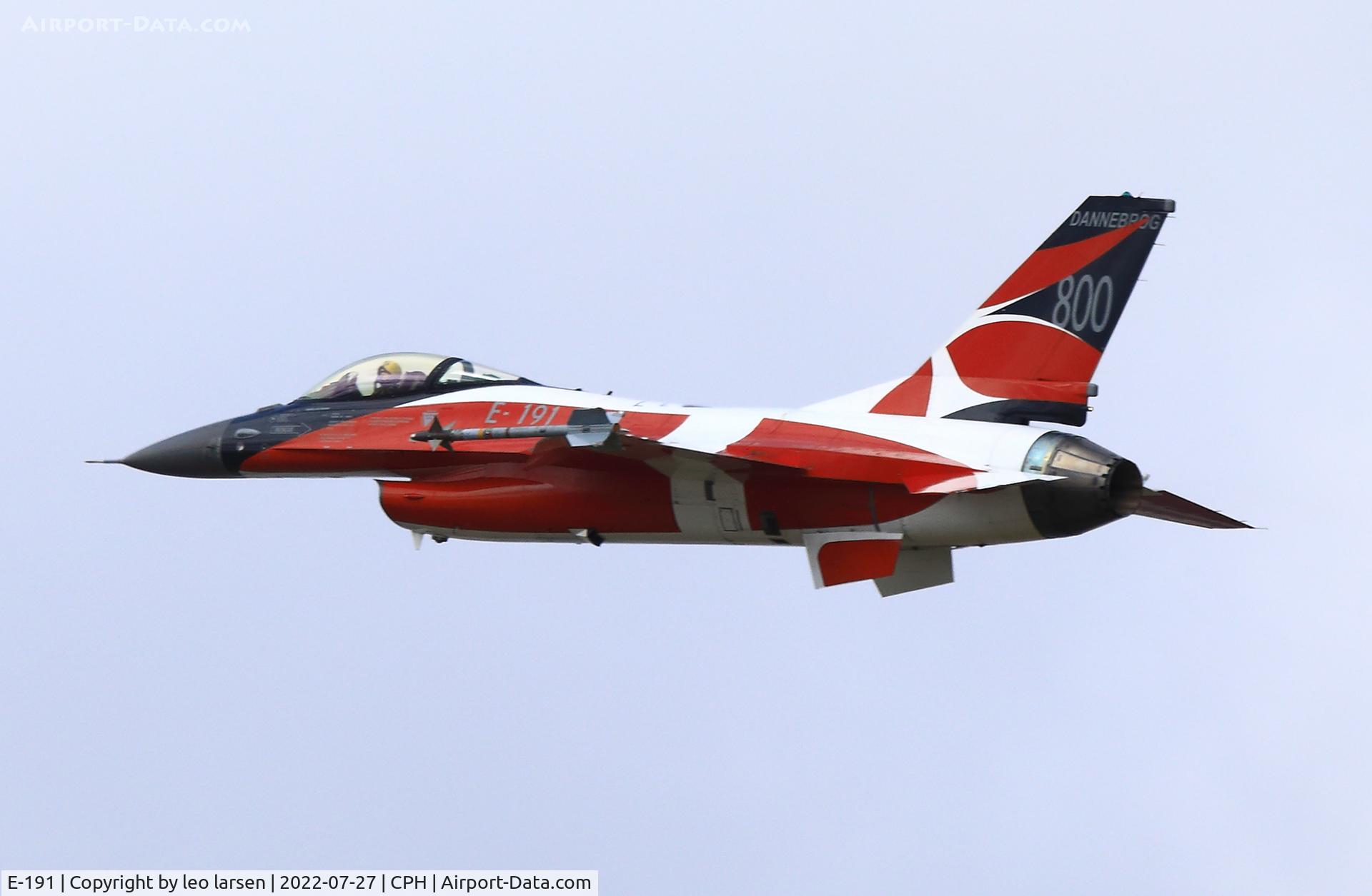E-191, 1978 SABCA F-16AM Fighting Falcon C/N 6F-18, Copenhagen 27.7.2022
