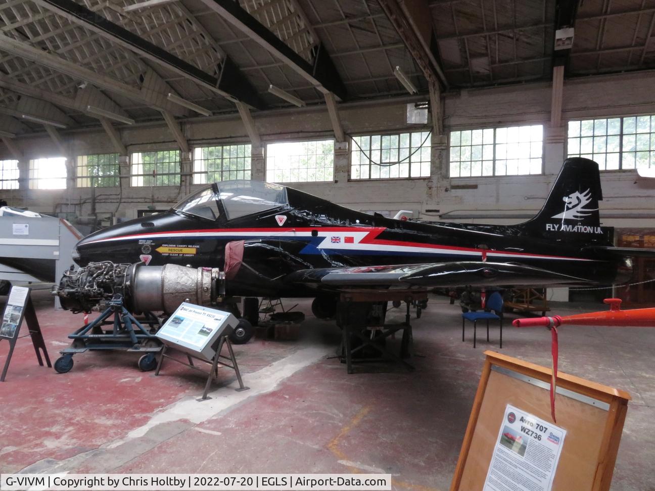 G-VIVM, 1964 BAC 84 Jet Provost T.5P C/N PAC/W/23907, On display at Old Sarum as part of the Boscombe Down Aviation Collection