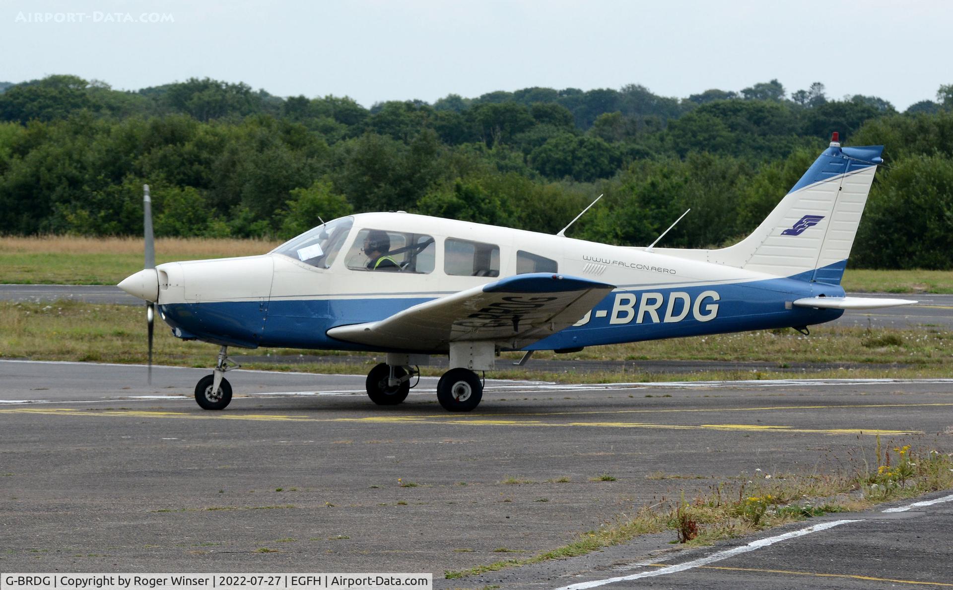 G-BRDG, 1977 Piper PA-28-161 Cherokee Warrior II C/N 28-7816047, Visiting Warrior II operated by Falcon Flying Services.
