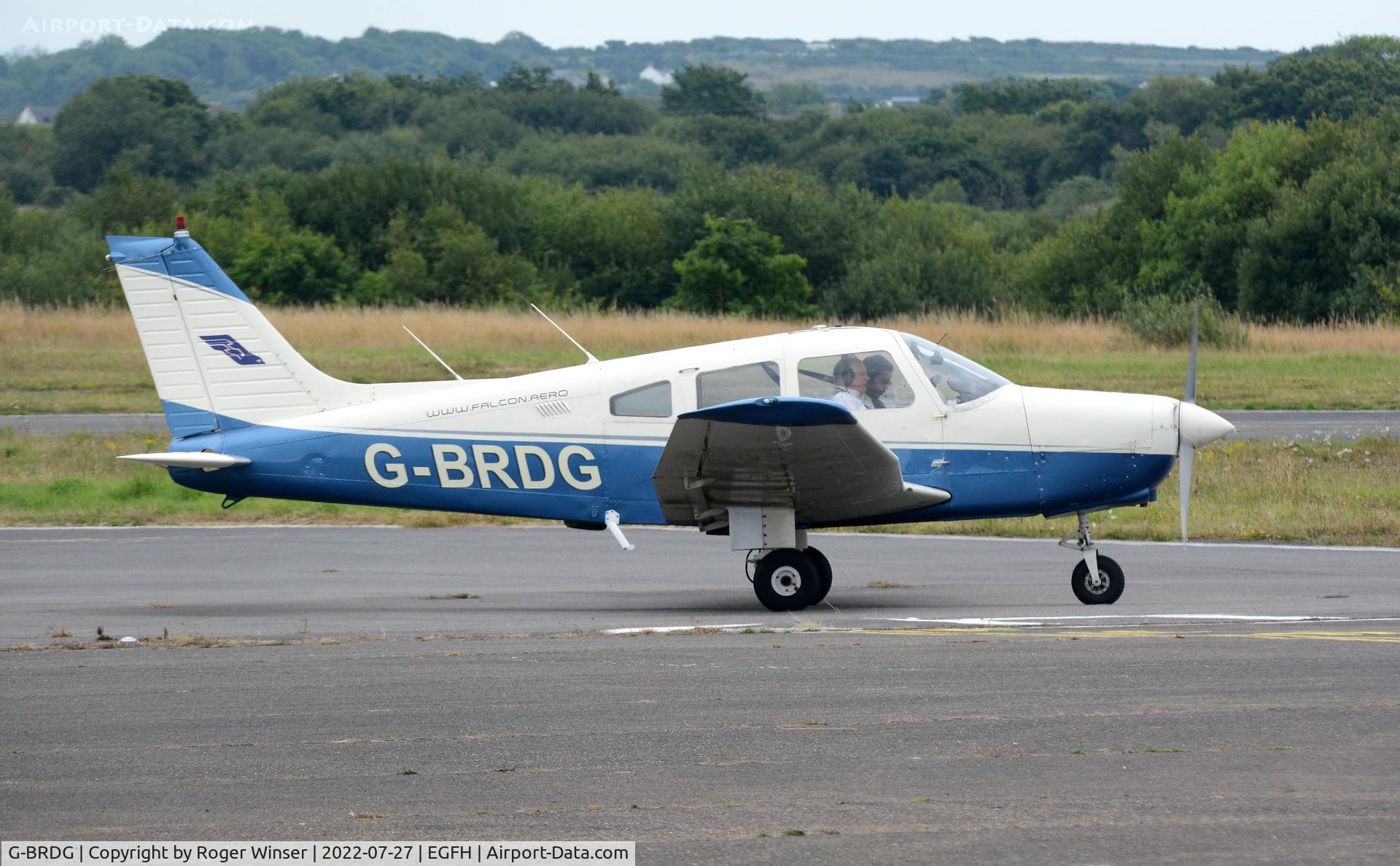 G-BRDG, 1977 Piper PA-28-161 Cherokee Warrior II C/N 28-7816047, Visiting Warrior II operated by Falcon Flying Services.