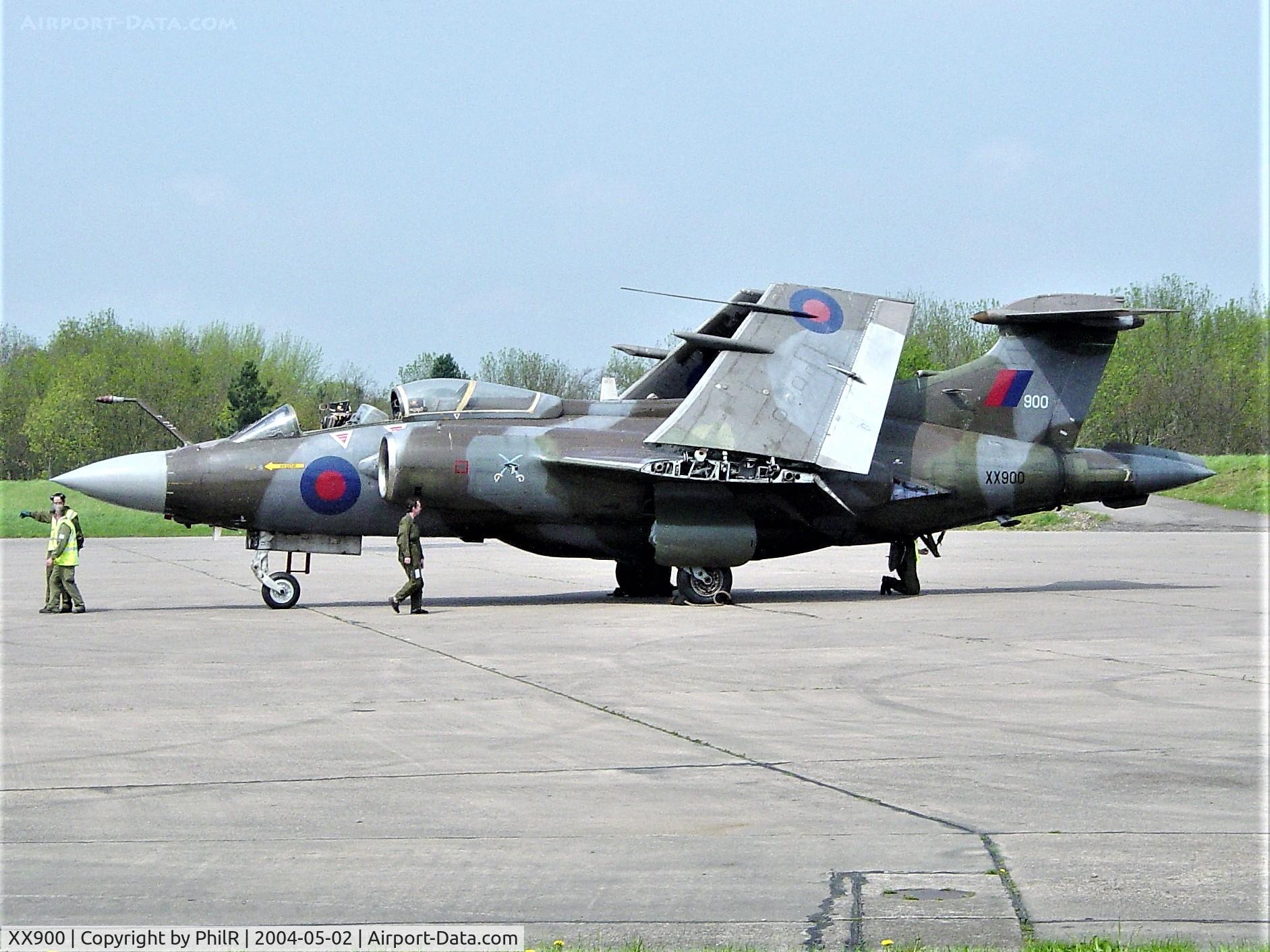 XX900, 1976 Hawker Siddeley Buccaneer S.2B C/N B3-05-75, On display at the May 2004 Bruntingthorpe Open Day, alas no more. Since moved to Tattenhill.